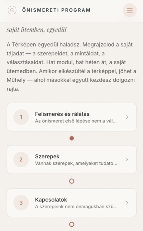 Modulok képernyő